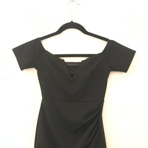 Tight Black Off The Shoulder Mini Dress